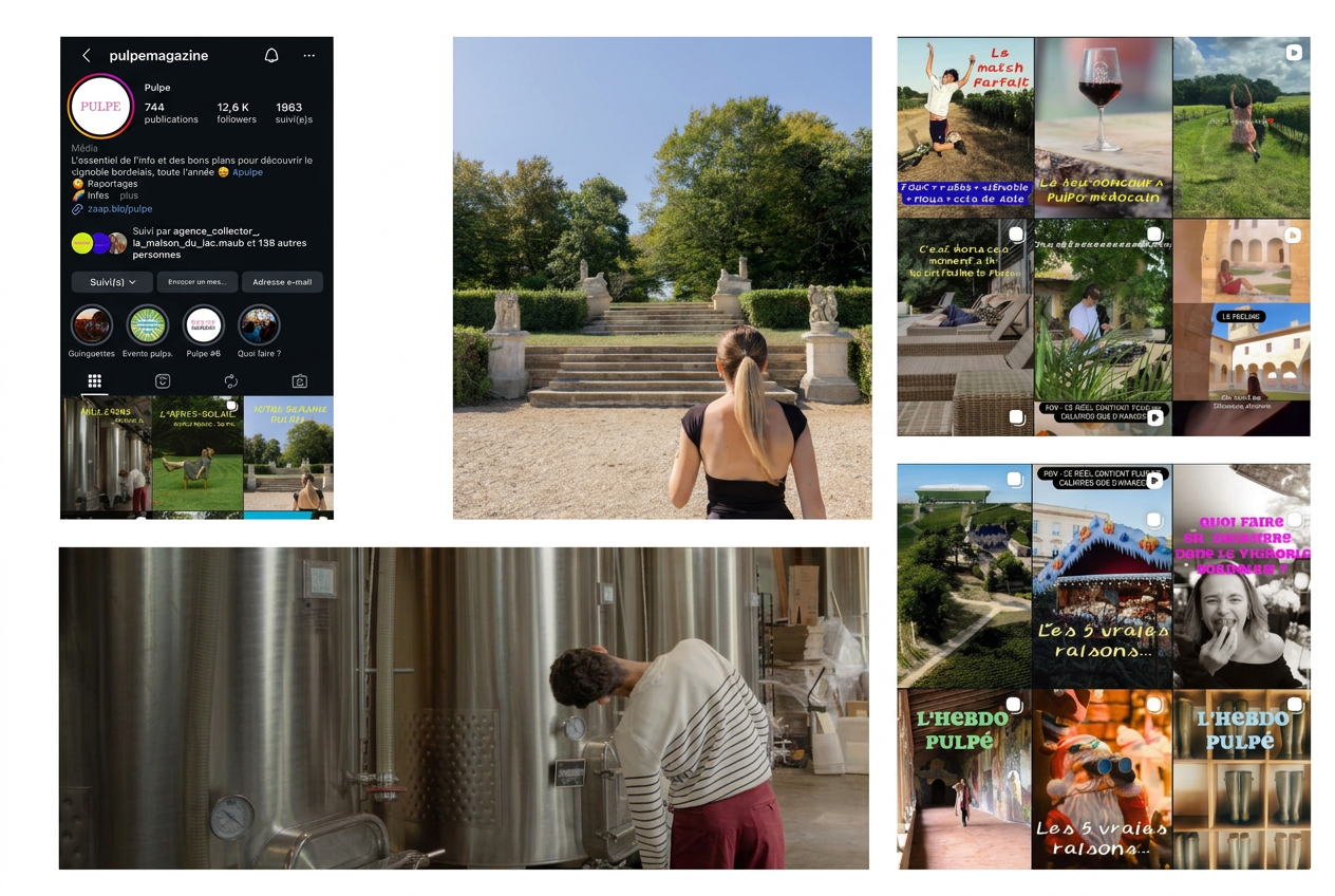 Pulpe Magazine — création de contenus Instagram pour le vignoble bordelais